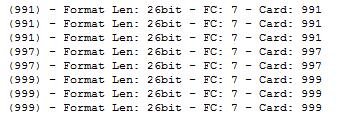 HID Format Key card FC